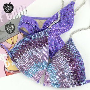 Lavender Ombre Deluxe Fitness Competition Bikini